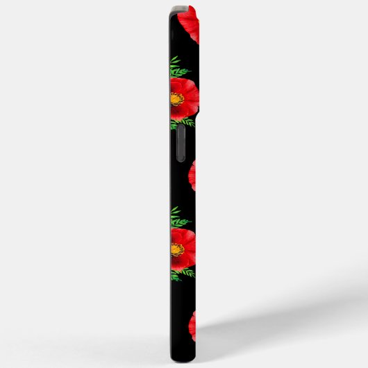 黒モノグラムのと赤のフローラケシ Case-Mate iPhoneケース (裏面 / 右)