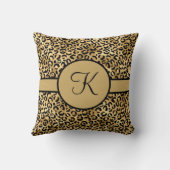 黒モノグラムのと金ゴールドのヒョウ印刷 クッション (裏面)