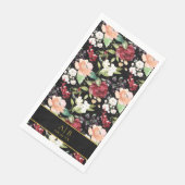 黒モノグラムのエレガント金ゴールドフローラ (コーナー)