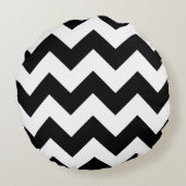 黒モノグラムのジグザグ模様 ラウンドクッション (裏面)
