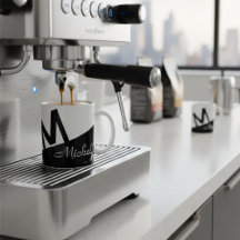 黒モノグラムのスタイリッシュ色と白のブロック