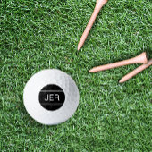 黒モノグラムのテンプレートパーソナライズされたゴルファー ゴルフボール