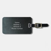 黒モノグラムのフェイク革のテクスチャ ラゲッジタグ (正面横)