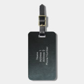 黒モノグラムのフェイク革のテクスチャ ラゲッジタグ (正面縦)