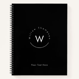 黒モノグラムのミニマルモダン色 ノートブック