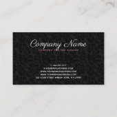 黒モノグラムのモダンと白のダマスク 名刺 (裏面)