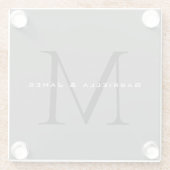 黒モノグラムの灰色の書結婚道 ガラスコースター (裏面)