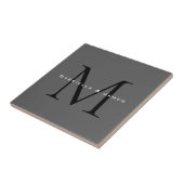 黒モノグラムの灰色の書結婚道 タイル (側面)