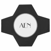 黒モノグラムの灰色ホワイト サッカーボール (フラット)