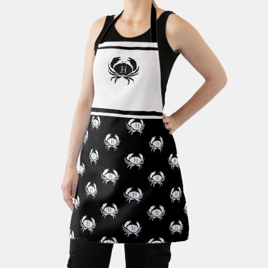 黒モノグラムの白カニエプ航海のロ エプロン (インサイチュ)