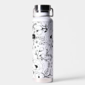 黒モノグラムの白フローラ真空絶縁 ウォーターボトル (背面)