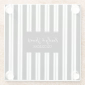 黒モノグラムの線と白の線とストライプ ガラスコースター (裏面)