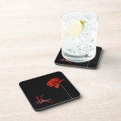 黒モノグラムの色のポピー コースター (右側)