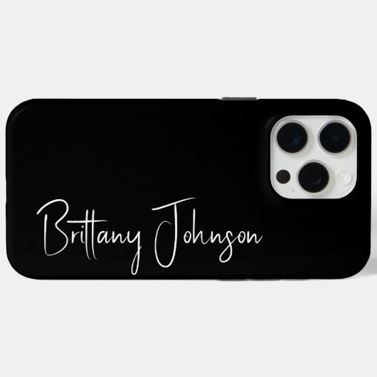 黒モノグラムの色 Case-Mate iPhoneケース (裏面 (横))