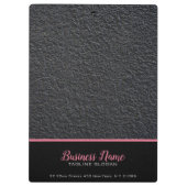 黒モノグラムの花崗岩およびピンクストライプ色 クリップボード (裏面)