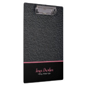 黒モノグラムの花崗岩およびピンクストライプ色 クリップボード (右)