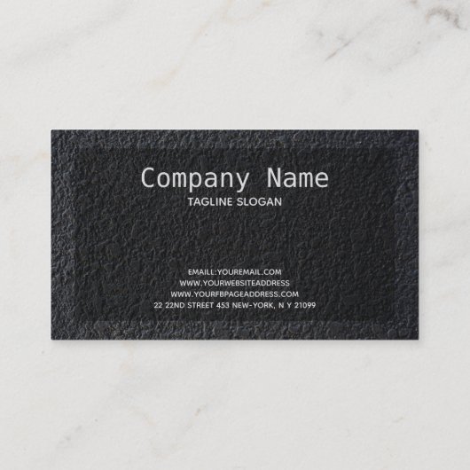 黒モノグラムの花崗岩 名刺 (裏面)