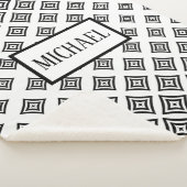 黒モノグラムの菱形 シェルパブランケット (3/4)