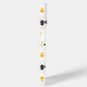 黒モノグラムの蜂イエローハニカムモダン Case-Mate iPhoneケース (裏面 / 右)