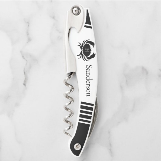 黒モノグラムの蟹航海の ソムリエナイフ (正面)