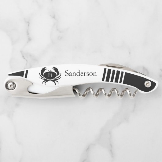 黒モノグラムの蟹航海の ソムリエナイフ (正面)