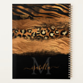 黒モノグラムの金ゴールドスクリプト銅 プランナー手帳 (裏面)