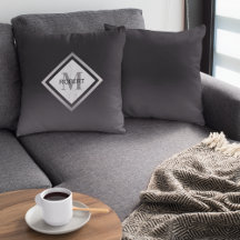 黒モノグラムの銀大理石幾何学模様