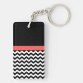 黒モノグラムの/白シェブロンアクリル酸キーチェーン キーホルダー (裏面)