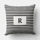 黒モノグラムの/白ストライプ色 クッション (裏面)
