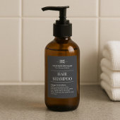 黒モノグラムパーソナライズされたヘアシャンプーラベル フードラベル