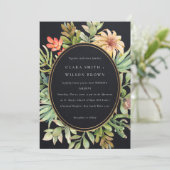 黒モモ砂漠の多肉性のサボテン結婚の葉 招待状 (スタンド正面)