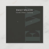 黒モ素朴ノグラはっきりしたムスタッドイヤリングディスプレイ スクエア名刺 (正面)