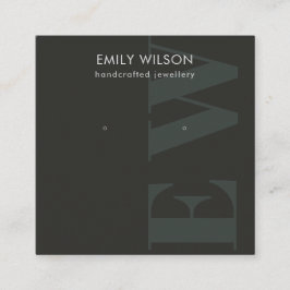 黒モ素朴ノグラはっきりしたムスタッドイヤリングディスプレイ スクエア名刺