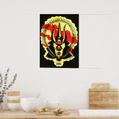 黒ヤギのプリントとポスター ポスター (キッチン)