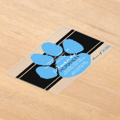 黒ユニークとライトブルーの卒業ポープリント アクリル招待状 (レイダウン)