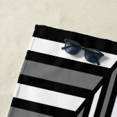 黒ユニークと白のパターン ビーチタオル (インサイチュ)