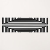 黒ユニークと白のパターン ヨガマット (正面(横))