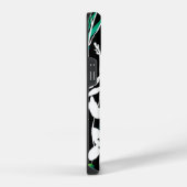 黒ユニークと白のフローラと明るい色のアクセント iPhoneケース (右側面)