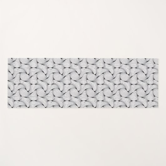 黒ユニークと白の混紡糸 ヨガマット (正面(横))