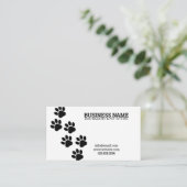 黒ユニークと白の足の印刷手順ドッグウォーカー 名刺 (スタンド正面)