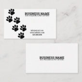 黒ユニークと白の足の印刷手順ドッグウォーカー 名刺 (正面/裏面)