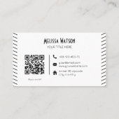 黒ユニークと白のQRコード髭 名刺 (裏面)
