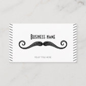 黒ユニークと白のQRコード髭 名刺 (正面)