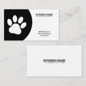 黒ユニークと白独身のの足のドッグウォーカー 名刺 (正面/裏面)