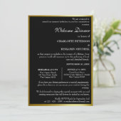 黒ユニークと金ゴールドのリハーサルディナー 招待状 (スタンド正面)