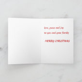 黒ユニークのクリスマスカードに赤 シーズンカード (内部)