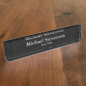 黒ユニークエレガントモダン机用ネームプレート デスクネームプレート (側面)