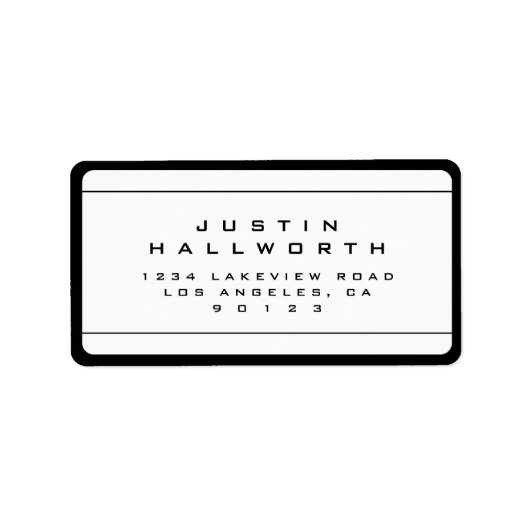 黒ユニークカッコいいと白の外観 ラベル (正面)