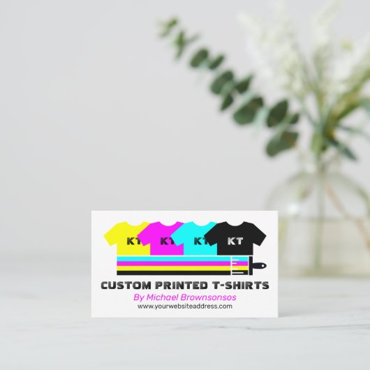 黒ユニークシャツ衣料品格安アパレル店 コーリングカード (スタンド正面)