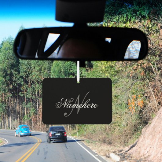 黒ユニークパーソナライズされた名モノグラム カーエアーフレッシュナー